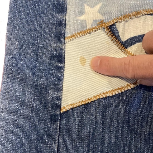 TOMMY JEANS Y2K Star Patch Denim Maxi Skirt Sz 25 - Vintage Patchwork Streetwear - Picture 14 of 14